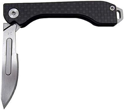 Folding Scalpel Knife with Carbon Fiber Handle, 10 Replaceable Blades, EDC Pocket Knife for 22/23/24 blade