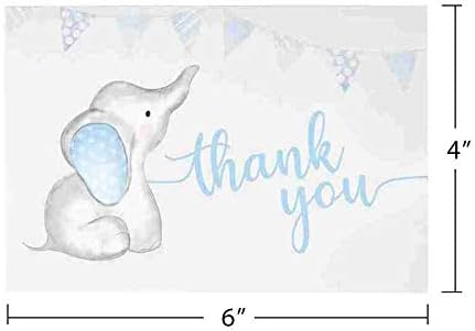 GSM Brands 20 (4 inch 6 inch) Thank You Cards for Baby Shower with Boy Theme - Cards with Envelopes x