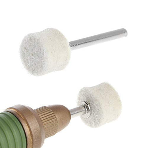 60 4 1/8'' Luo ke Pcs Wool Felt Polishing Pads Quickly Changed Wool Buffing Wheel with Pcs Shank Fits for Dremel Rotary