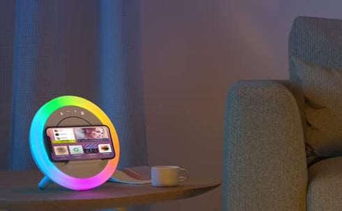 Swarmir Bluetooth Speaker with Lights, Wireless Charging Speaker, Best Birthday Gift Ideas Teenage,Applicable