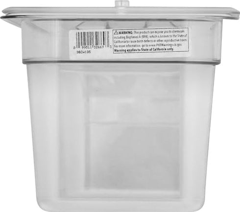 Cambro Clear Food Pan, Third Size (6-15/16 x 12-3/4) - 6"
