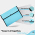 Square Flap Document Holder Blue - Expanding File Folder, A4 Letter Size Reusable Filling Envelopes, Snap Closure Wallet