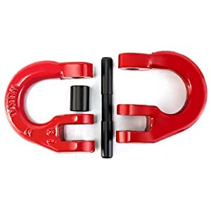G80 Alloy Steel Coupling Link, 2 Pack 1/4" Hammer Lock Chain Connector, Red, 2645 lbs Working Load Limit