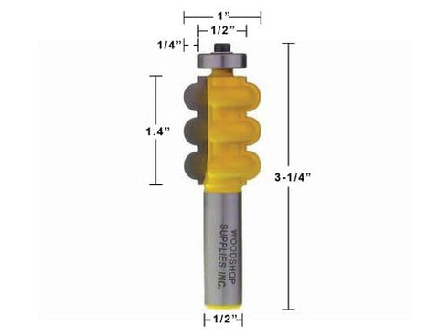 YONICO Furniture Molding and Trim Router Bits 3/16-Inch Radius Triple Flute 1/2-Inch Shank 16160