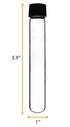 EISCO 12PK Test Tubes 50ml - Borosilicate 3.3 Glass, Round Bottom, Leak Proof, Bakelite Screw Cap with Rubber Liner