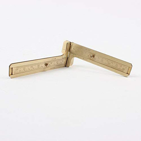 Mini Brass Sliding Caliper - 80mm Double Scale for Measuring Gemstones and Jewelry Components Bead