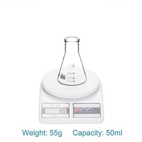 StonyLab 2-Pack Glass 50ml Heavy Wall Erlenmeyer Flasks - Narrow Mouth with Heavy Duty Rim