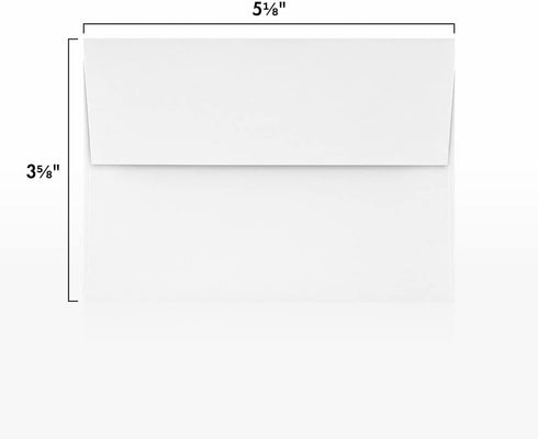 LUXPaper 4Bar A1 Invitation Envelopes | 250 Qty | Peel & Press | 3 5/8" x 5 1/8" | White | 24lb. Text