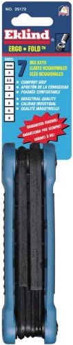 7pc Set Metric MM Sizes 2-8 Ergo-Fold Fold-up Hex Key Allen Wrench - Eklind Tool 25172