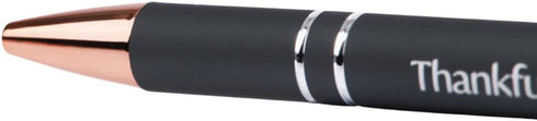 Thankful Ballpoint Pens with Black Ink, Retractable Fine Point, Touch-Screen Stylus Tip, Gifts for Women Men (Dark Grey)