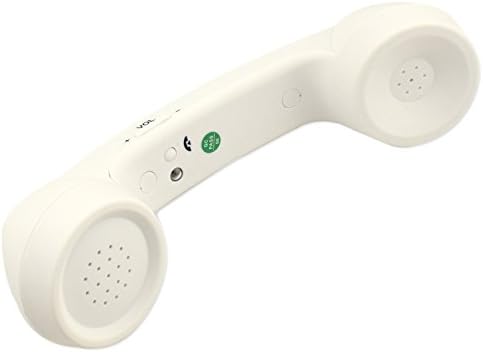 Wireless Retro Telephone Handset, Comfortable Call Receiver for Mobile Phone, White