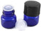 1/4 Dram (1ml) Cobalt Blue Glass Vial Bottle (144) with Flat Black Screw Caps and Orifice Reducers