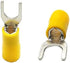 100Pcs SV1.25-3 Insulated Fork Spade Wire Connector, Electrical Crimp Terminal, 22-16AWG U-Type