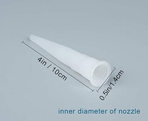 30pcs Plastic Caulking Gun Extender, Caulk Nozzle Tip Tool for Sausage Caulking Gun, Easy to Use (White)