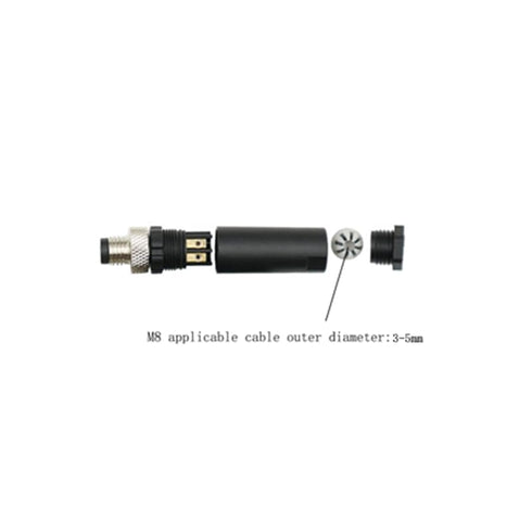 2Pcs M8 4 Pin Male Circular Connector, IP67 Waterproof Field Assembly Sensor A Code Adapter 60V 4A AC/DC