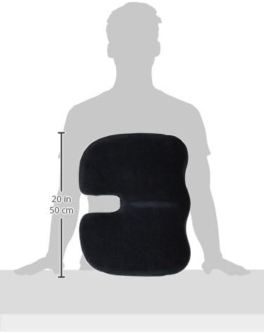 Aurora Health & Beauty Tailbone Memory Foam Seat Cushion for Office Chair, Car Seat & Desk, Butt Coccyx Cushion