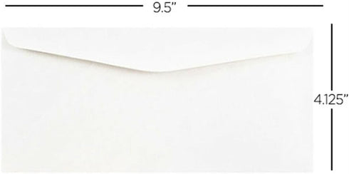 JAM PAPER #10 Business Commercial Envelopes - White - 4 1/8 x 9 1/2 - Bulk 500/Box