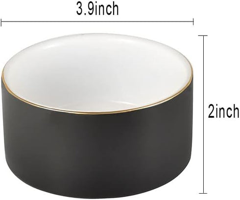 Ceramic Paper Clip Holder, Black Paperclip Dispenser for Desk Organizer