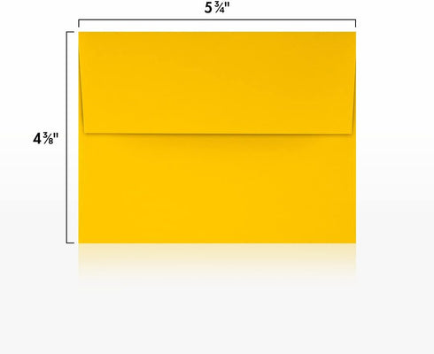 LUXPaper A2 Invitation Envelopes | Peel & Press | Sunflower Yellow | 4 3/8" x 5 3/4" | 80lb. Text | 50 Qty