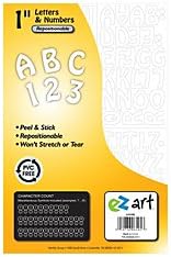 Headline Sign 6105 EZ Art Peel-and-Stick Letters and Numbers, 1-Inch, 93 Pieces, White