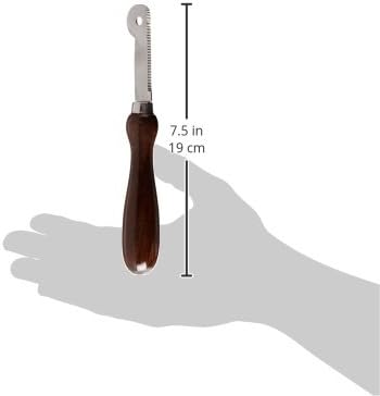 Stripping Knife Round Handle Round Handle Stainless Steel Wooden Handle Extra Fine Teeth