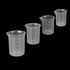 Plastic Graduated Beakers: Transparent Lab Measuring Cups in 50ml / 100ml / 150ml / 250ml Capacities