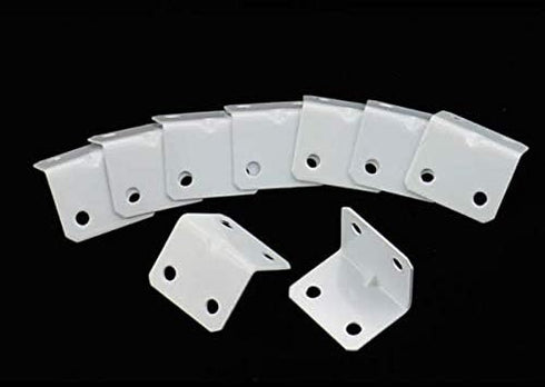 BLS 10pcs Metal L Shape Door Window Shelf Corner Brace Right Angle Bracket White