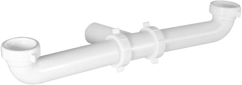 EZ-Flo 1-1/2 Inch x 16 Inch Kitchen Sink End Waste Center Outlet with Baffle, White Polypropylene, Slip Joint Connection