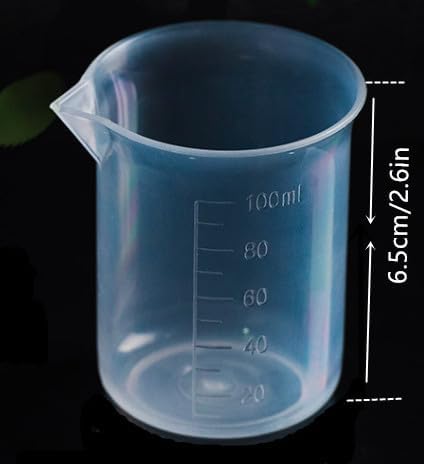 (4 PCS) Durable Plastic Graduated Beaker, 100ml Accurate Measurement Tool for Laboratory, Kitchen, Classroom Use