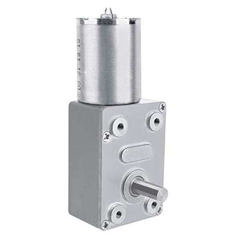 DC 12V High Torque Worm Gear Motor, Reversible Speed Reducing Gear Motor with Female Shaft (5RPM)