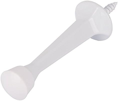 Rocky Mountain Goods Rigid Door Stop White - Heavy Duty Solid Door Stop with Quiet Rubber Tip, Easy Install (2)