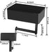 Toilet Paper Holder with Storage, Shelf of Bathroom Toilet Tissue Holder, Toilet Paper Roll Holder, Black Stainless
