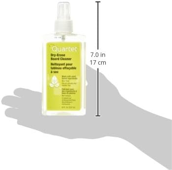 8 oz. (920070E),Clear Quartet Dry Erase Board Cleaner, Whiteboard Cleaning Spray, Bottle
