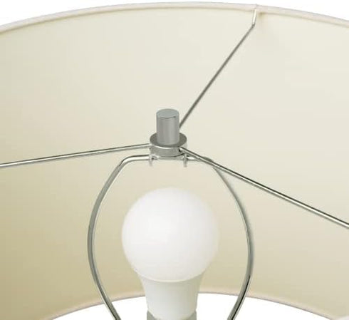 2-Pack 5/8" Set, 1/4-27 Lamp Finials (Silver Cylinder, Tall), Secure Lampshade to Table/Floor Lamps, Decorative