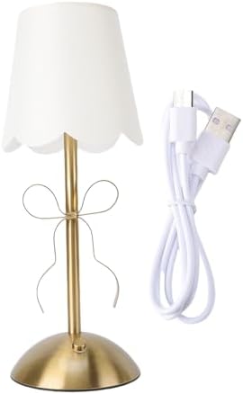 Garosa Bow Table Lamp, Rechargeable Cordless Touch Control Adjustable Brightness Color Changing
