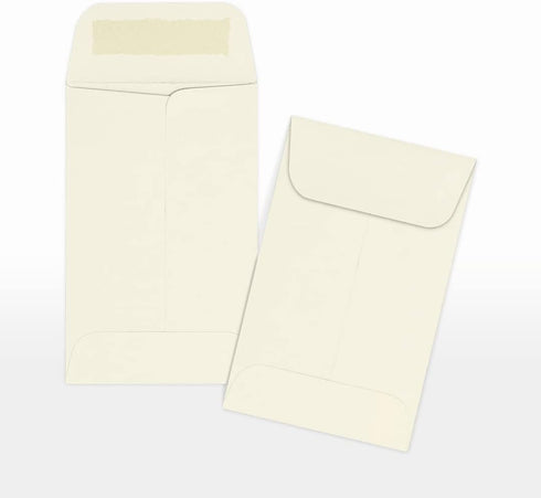 LUXPaper #1 Coin Envelopes | 50 Qty | 2 1/4" x 3 1/2" | Natural | 80lb. Text