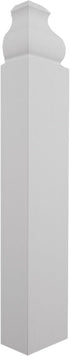 1 1/8"W 6 1/2"H 1 1/8"P 5 1/4"H 1 1/8"P, x x Americraft Solid Paint Grade Wood Universal Baseboard Outside Corner Block