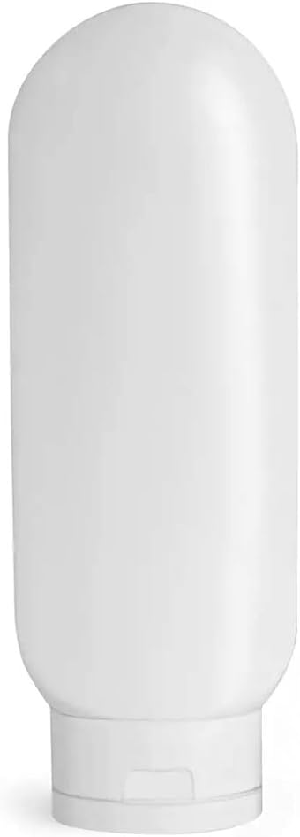 48 Count 2 Ounce White Plastic Tube Bottles with Snap Caps, Empty Refillable Cosmetic Containers for Facial Cleanser,