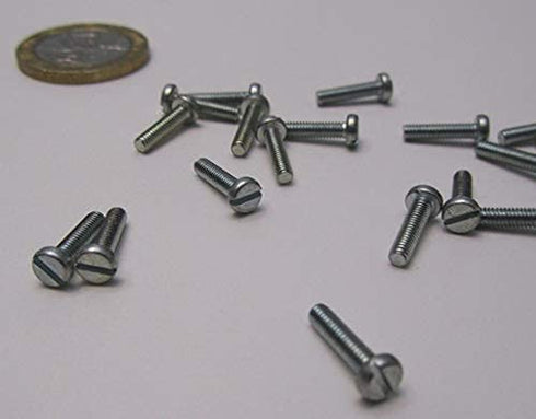 K-mac 18-8 M2.5 .45 mm 10 mm 200 Zinc Plated Stainless Steel Cheese Head Slotted Machine Screws, FT, x Thread Size x