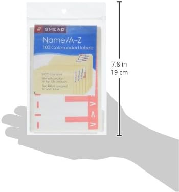 Smead AlphaZ NCC Color-Coded Label, Pink, 100 per Pack (67160)