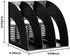 Marte Vanci 2 Pcs Magazine File Holder, Black Plastic Desktop Organizer, Sturdy Vertical 3 Section Folder