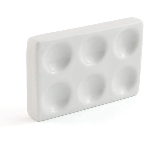 1PC White Porcelain Spot Plate 6 Wells Laboratory Spotting Reaction Plate Best for Laboratory Chemical Experiment Testing