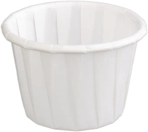 Genpak 250 Piece Pleated Paper Portion Cup, 1 oz, 1" H, White