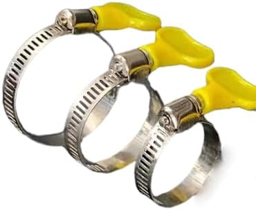 15-Pack Mixed Pack Yellow Stainless Steel Hose Clamps, Adjustable Thumb Screw Key Type Clamps for Plumbing