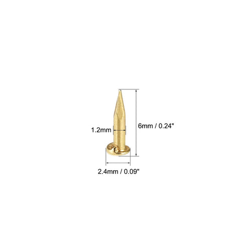 uxcell Small Tiny Nails, 1.2x6mm for Wooden DIY Decorative Pictures, Brass Tone, 200pcs