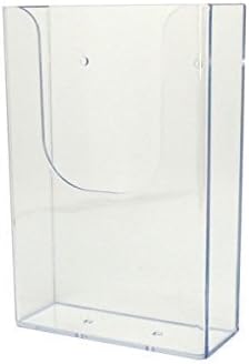 SOURCE ONE Deluxe Clear Acrylic Trifold Brochure Holder, Wide Wall Mount