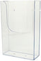 SOURCE ONE Deluxe Clear Acrylic Trifold Brochure Holder, Wide Wall Mount