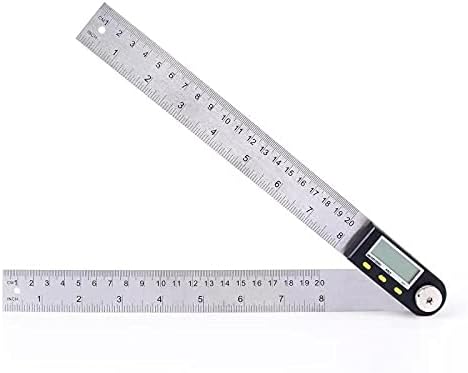 Delgada 200mm/8 Inches Digital Angle Finder Ruler - Stainless Steel Protractor for Woodworking and Construction