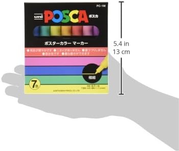 Uni Posca Paint Marker Pen, Extra Fine Point, Set of 7 Natural Colors (PC-1M 7C)