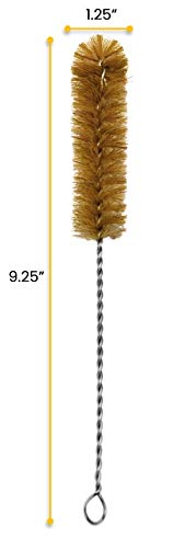 EISCO 12PK Bristle Cleaning Brushes, 9.25", Twisted Stainless Steel Wire Handle, Ideal for Tubes, Bottles, Jars